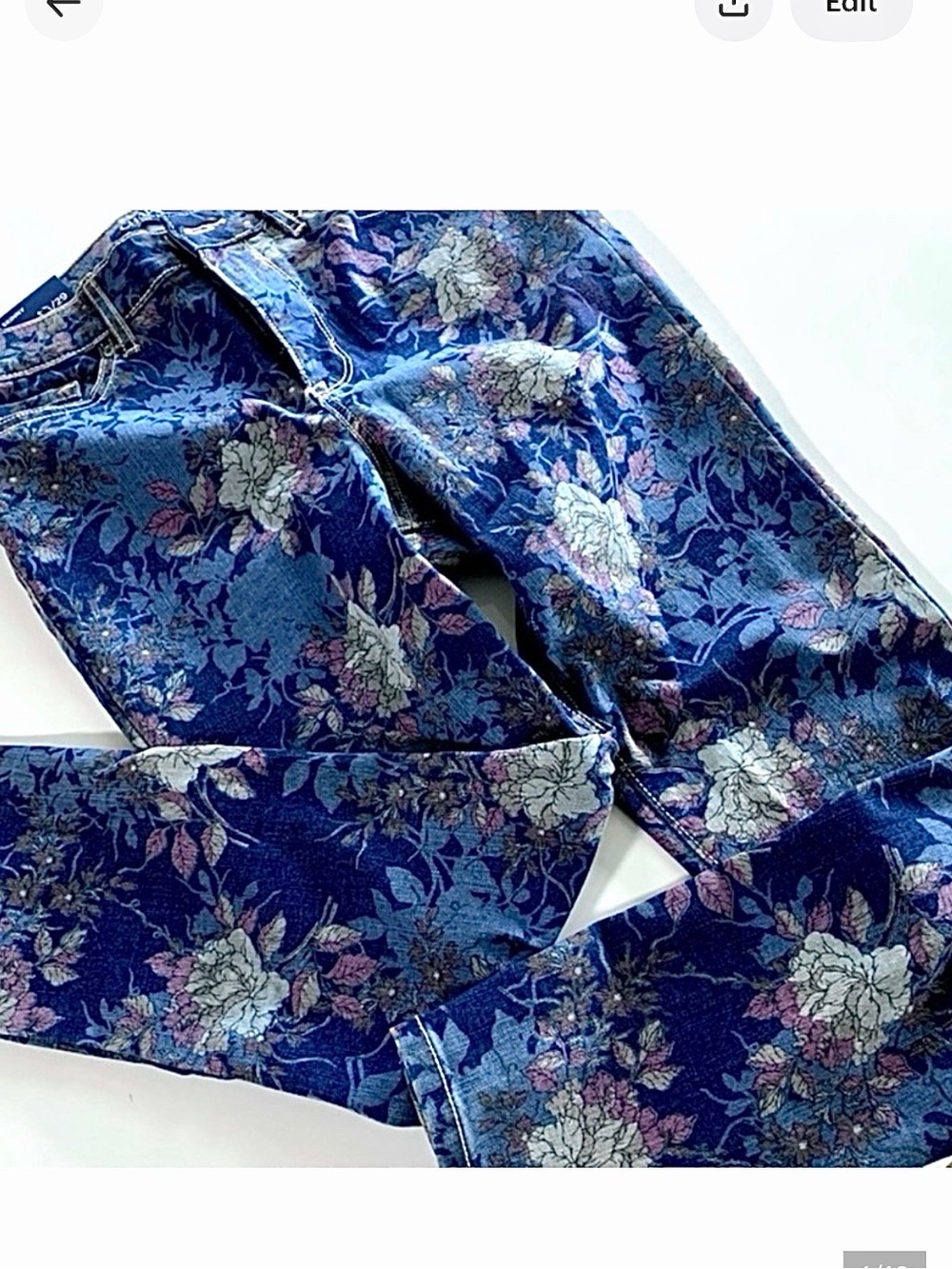 New Chaps Floral Stretch Denim Jeans - Picture 4 of 13